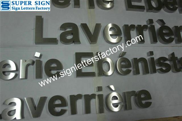 brushed stainless steel box letters